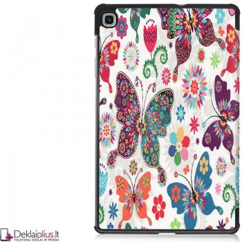 Dirbtinės odos atverčiamas dėklas - drugeliai (Samsung Tab S6 Lite 10.4 (P610/P615)-S6 Lite 2022 (P613/P619)-Tab S6 Lite 2024 (P625/SM-P620NZAAEUE)